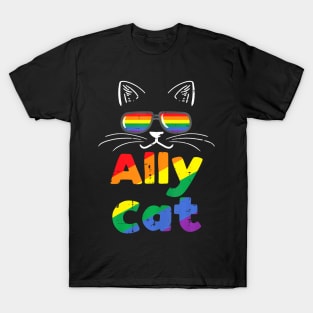 Ally Cat Pride Month Straight Ally Gay Lgbtq Lgbt Women T-Shirt